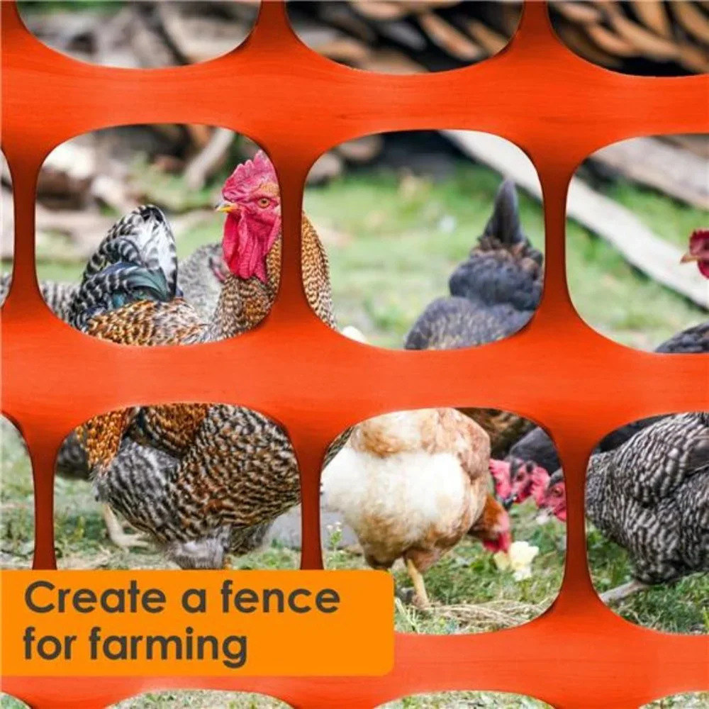 Plastic Mesh Fence, Construction Barrier Netting, Orange, 4'x100' Feet, 1 Roll